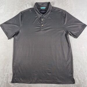Panhandle Performance Polo Shirt Men's Large Brown Geometric Pearl Snap Stretch